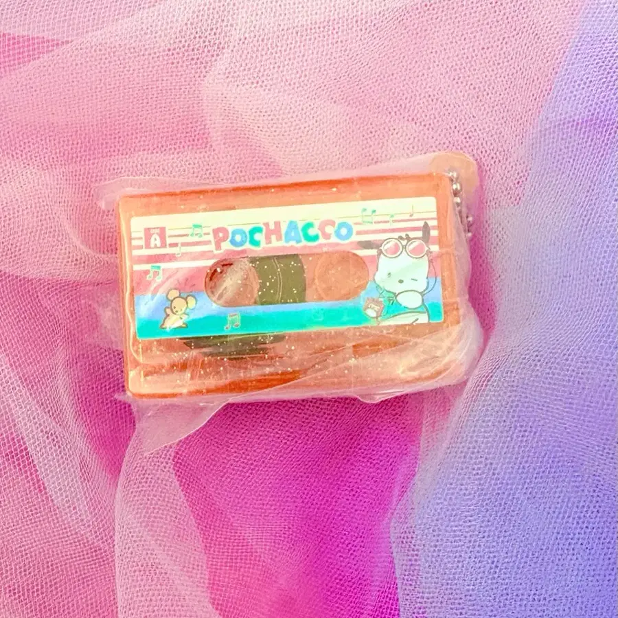 산리오 포차코 카세트 테이프 참 키링