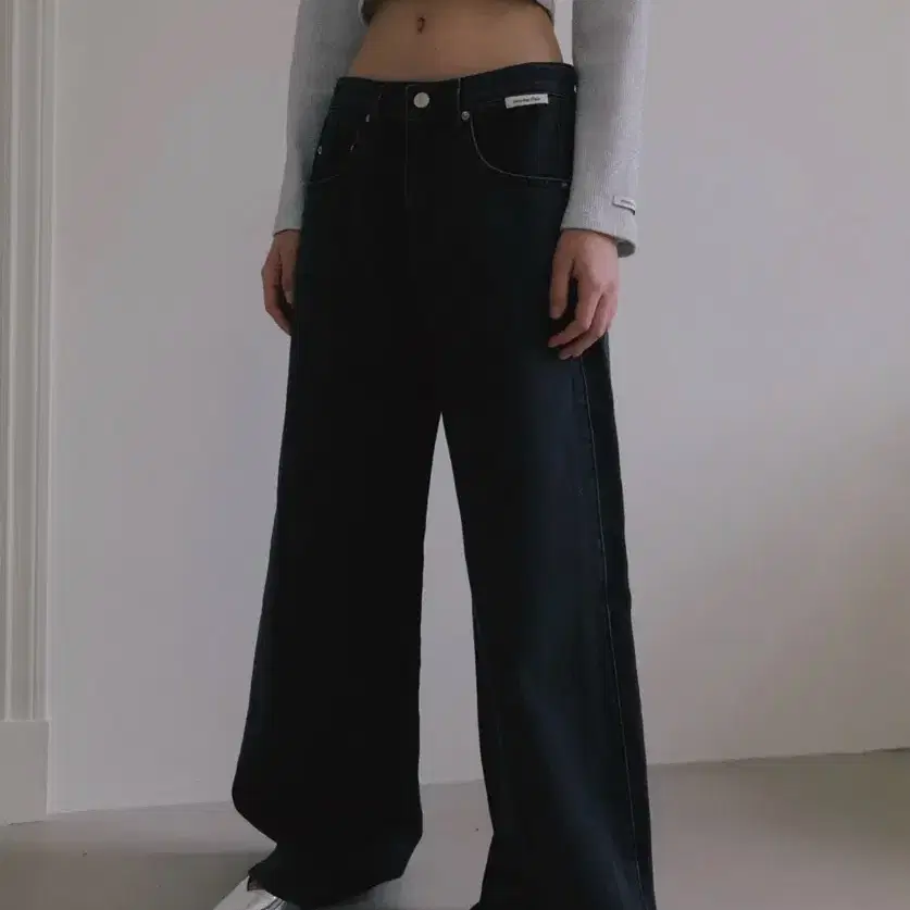 오버듀플레어 빈티지 와이드핏 데님 다크그레이 s사이즈