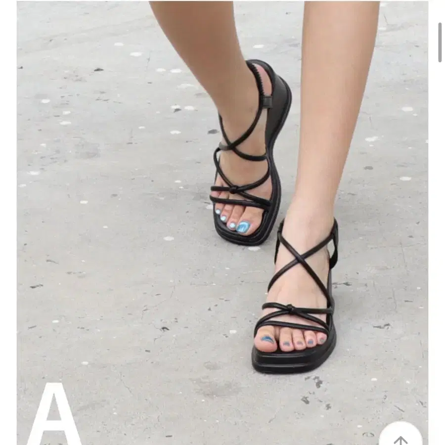 더레이디 검정더블꼬임매듭백밴딩통굽웨지통굽샌들 5cm