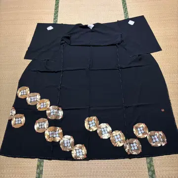 블랙 전통 예복 기모노 칠보 자수 가봉 미재단