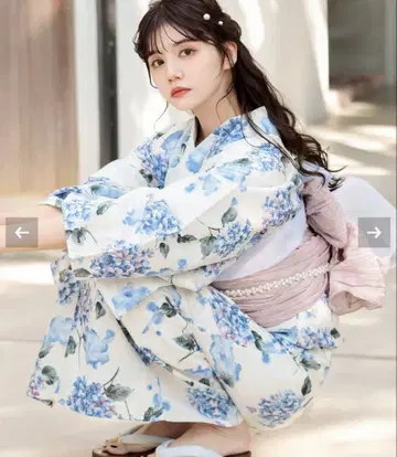 새상품 Dita 미나토이로 수채화 수국 유카타 5점 세트
