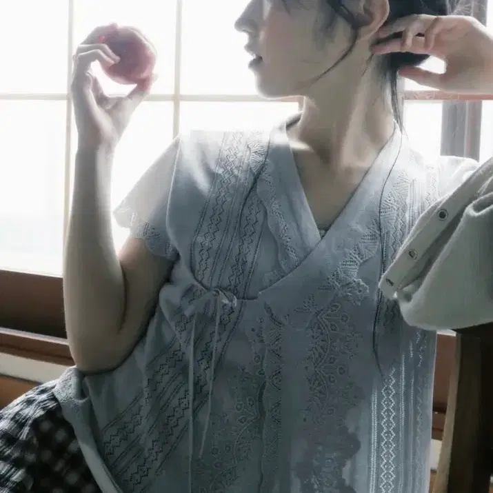 오늘특가 한땀한땀 양양 저고리 블루 s