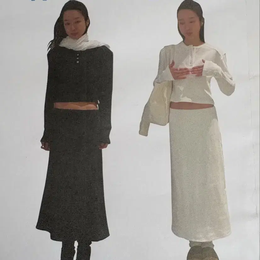 스무스무드 Bare Waffle tee, skirt 세트 화이트 와플