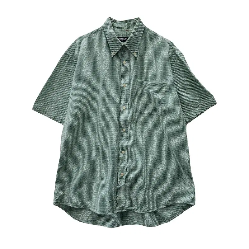 UNIQLO 유니클로 시어서커 체크 그린 셔츠 XL