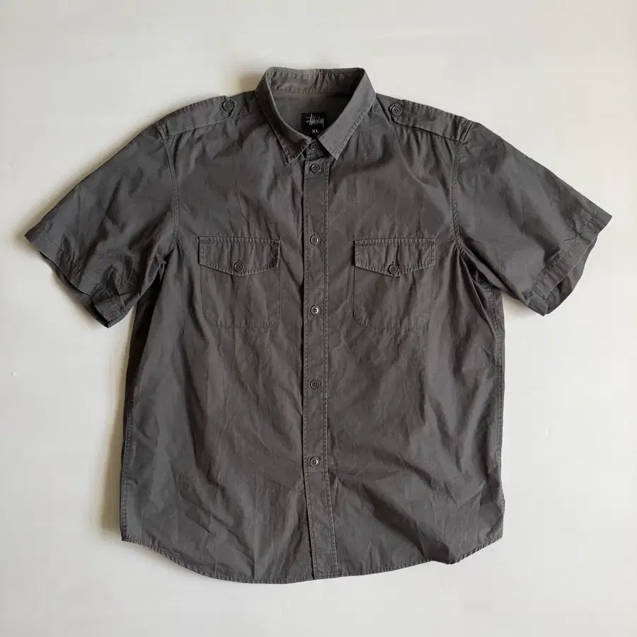90s Stussy 스투시 반팔 워크 셔츠 남방