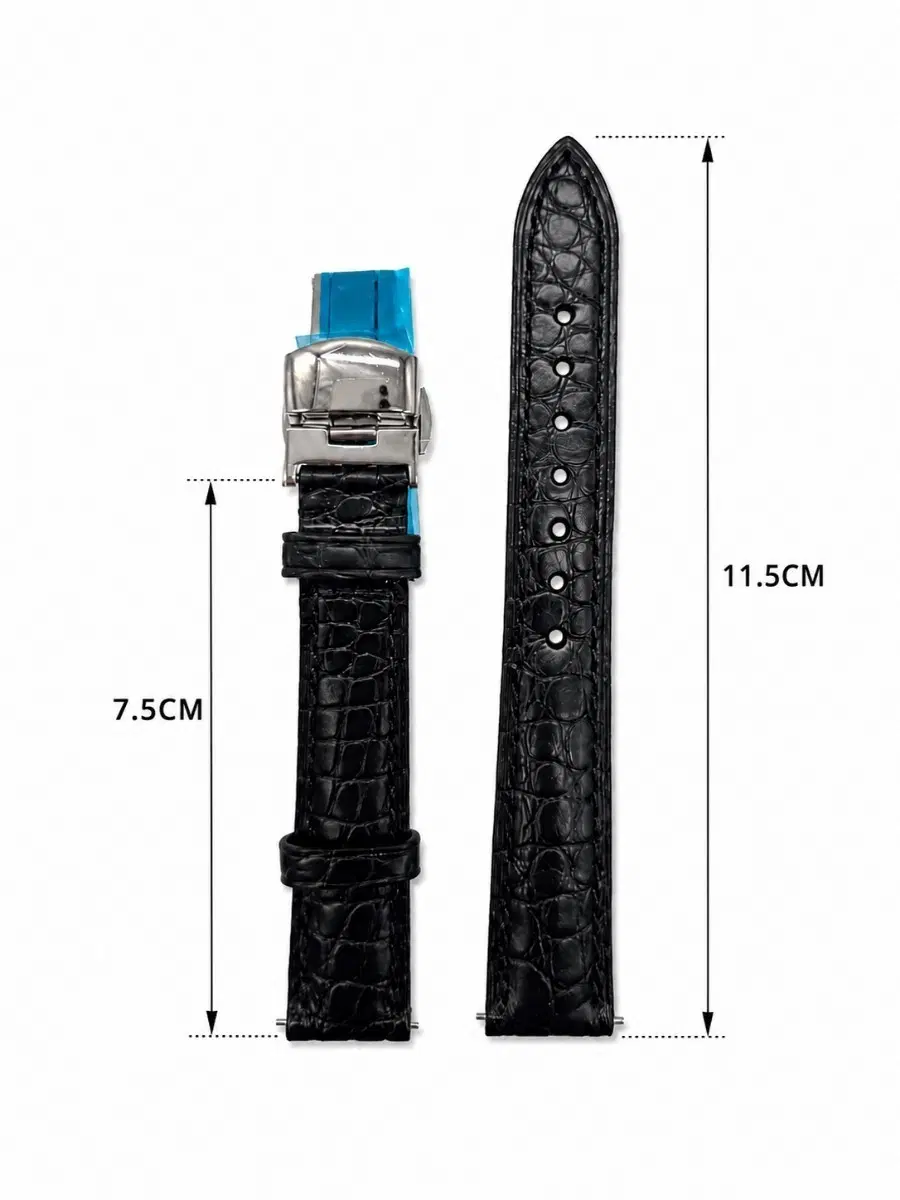 14mm 악어가죽 시계밴드 블랙 페룰라쥬 디버클 퀵릴리즈 새제품