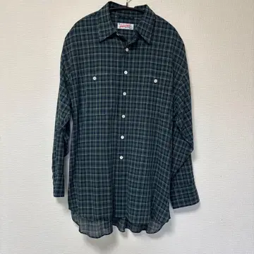 Spick & Span 코튼 보일 체크 셔츠 프리 그린
