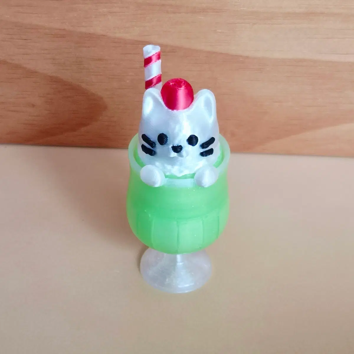 고양이 메론소다 클리커 키캡 키링 피규어