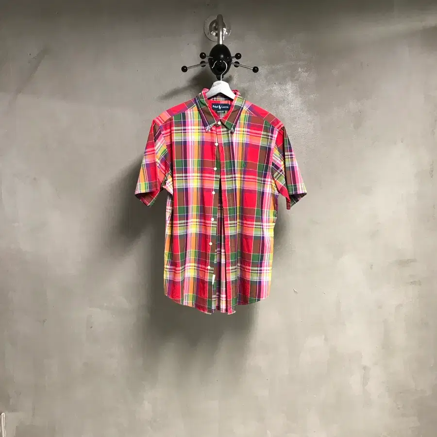 폴로 랄프로렌 체크 반팔 셔츠 L