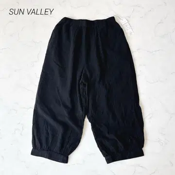 택 포함 새상품 SUN VALLEY 벌룬 팬츠 블랙 M 허리밴딩 린넨 면