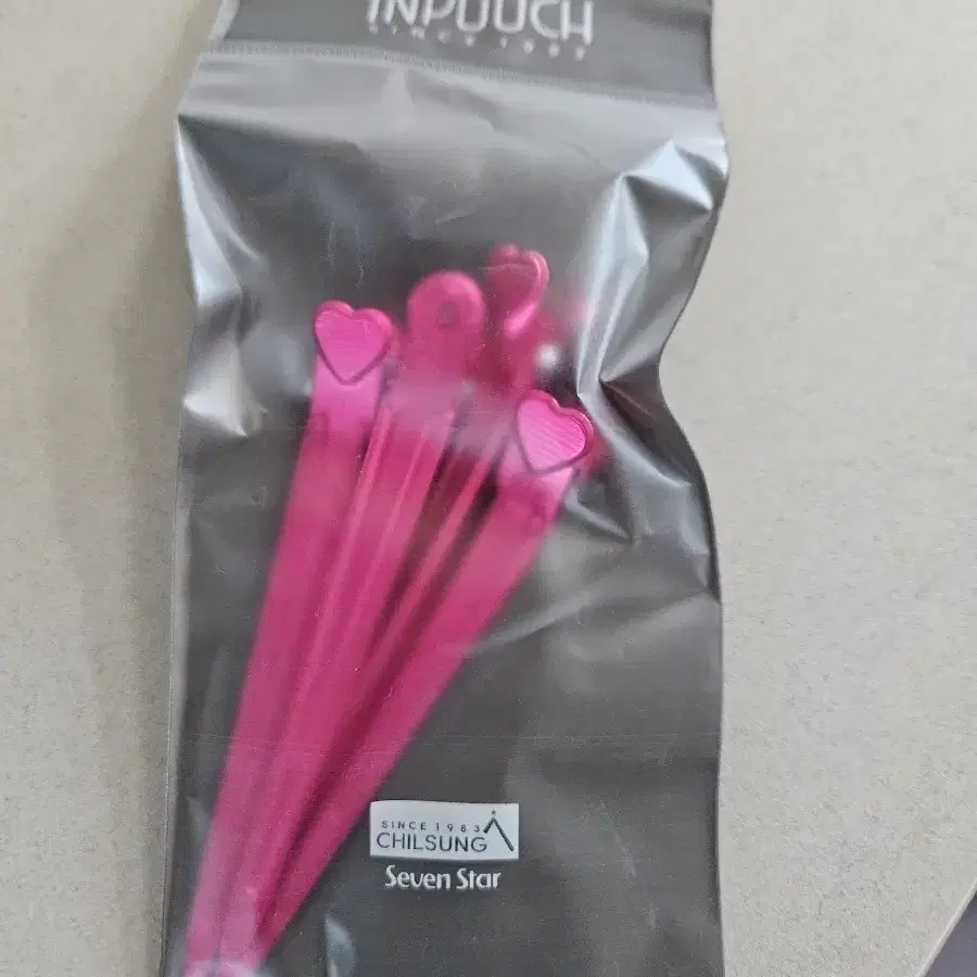 집게핀 하트 헤어핀 핑크