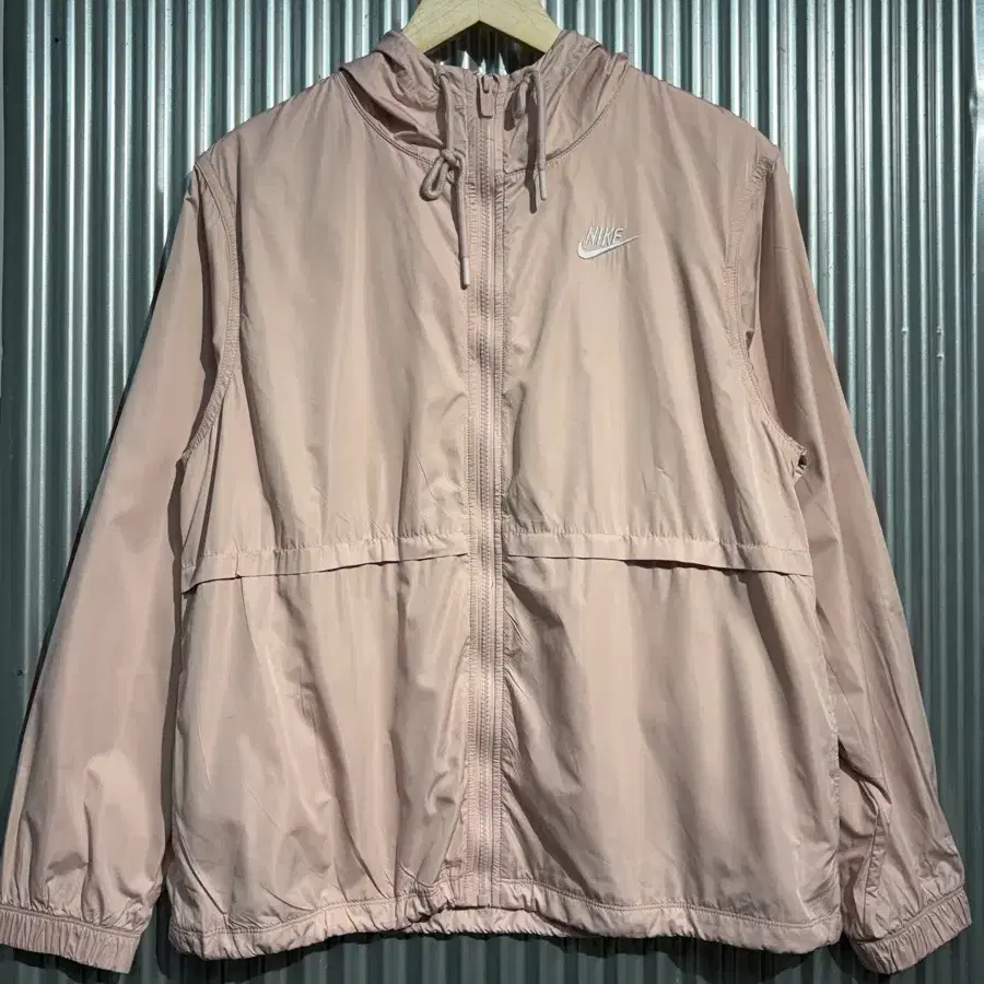 [L] NIKE 나이키 스포츠웨어 후드 윈드브레이커 바람막이 자켓 핑크베이지 3.9