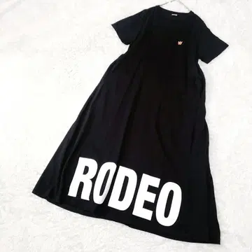 RODEO CROWNS 밑단 빅 로고 맥시 길이 A 라인 롱 원피스