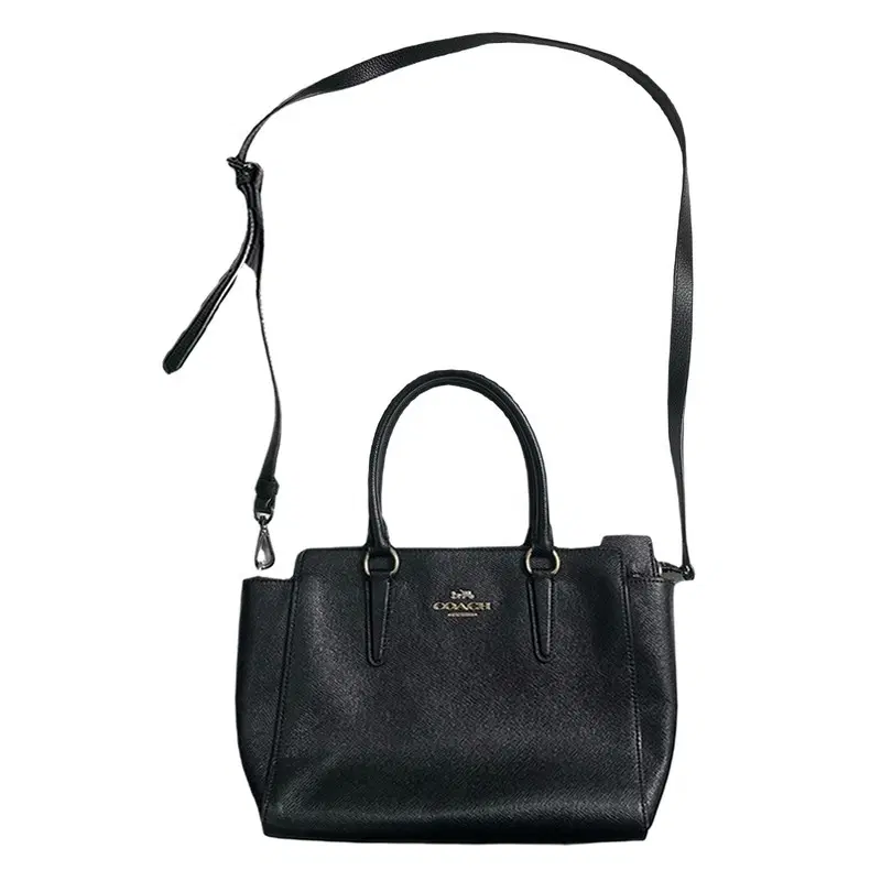 COACH Leah black leather satchel bag