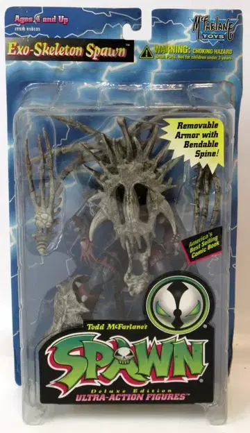 McFARLANE TOYS 시리즈 4 EXO SKELETON SPAWN (그레이 아머 / 반쪽 마스크) 6인치