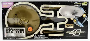 ART ASYLUM ELECTRONIC STARSHIP USS ENTERPRISE NCC-1701 / LIMITED GOLD EDITION 16인치