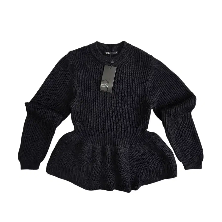 (새상품) MIXXO 미쏘 여성 라운드 페플럼 스웨터