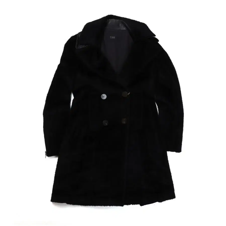 타임 Time Breasted Belted Wool Coat
