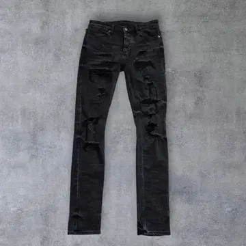 Ksubi 스비 30 사이즈 데미지 스키니 데님 팬츠 블랙