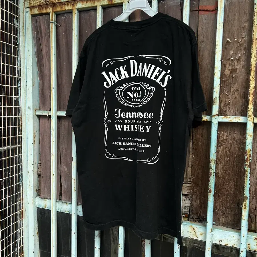 Jack Daniel's 로고 프린팅 반팔 티셔츠