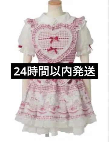 LIZLISA sweet gingham tea room 레드 원피스