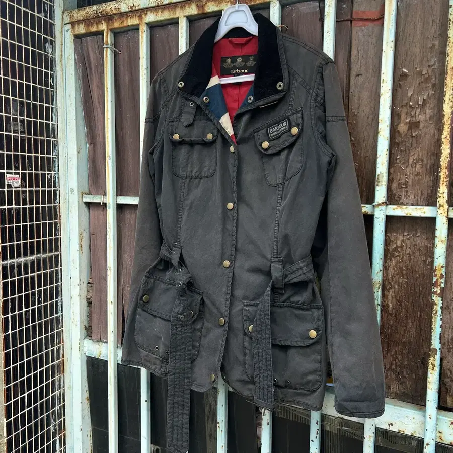 BarBour vintage INTERNATIONAL 유니온잭 왁스 자켓