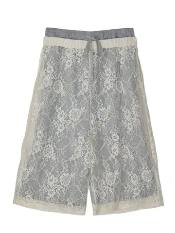 ELCHELE FRENCH TERRY x LACE HALF PANTS
