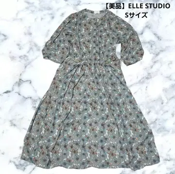 [새상품급] ELLE STUDIO 레트로 플라워 원피스 S 사이즈 여분 버튼 포함