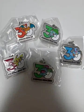 포켓몬 30주년 메탈 참 5종 세트