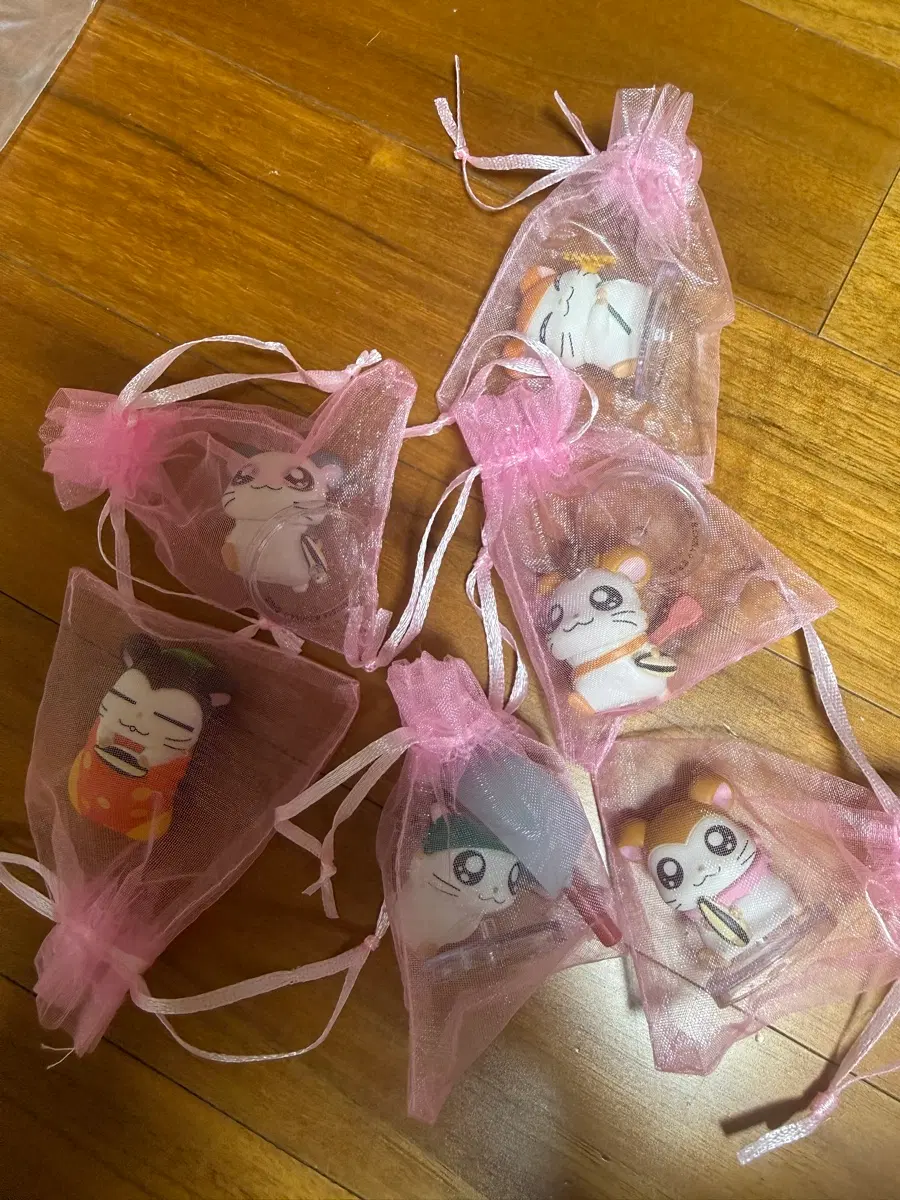 고전)) 햄토리 피규어6종+햄토리 비즈액자