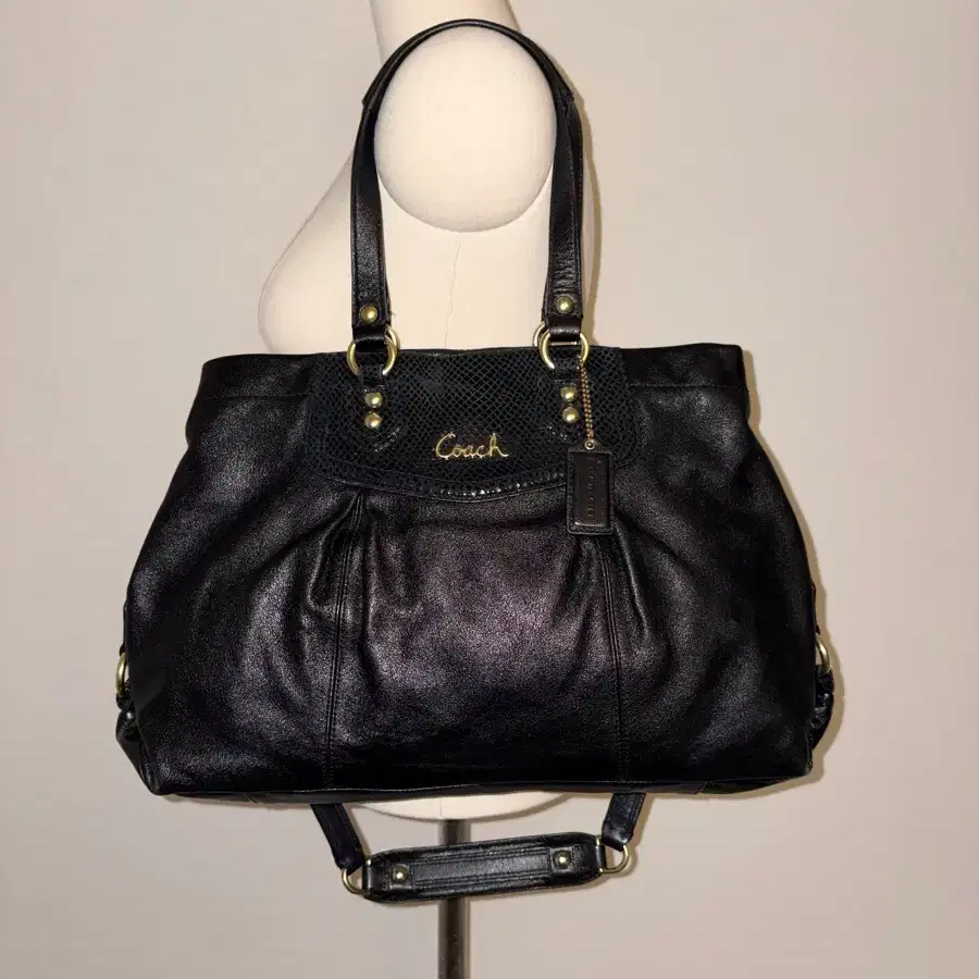 Coach All Black spangles shoulder bag