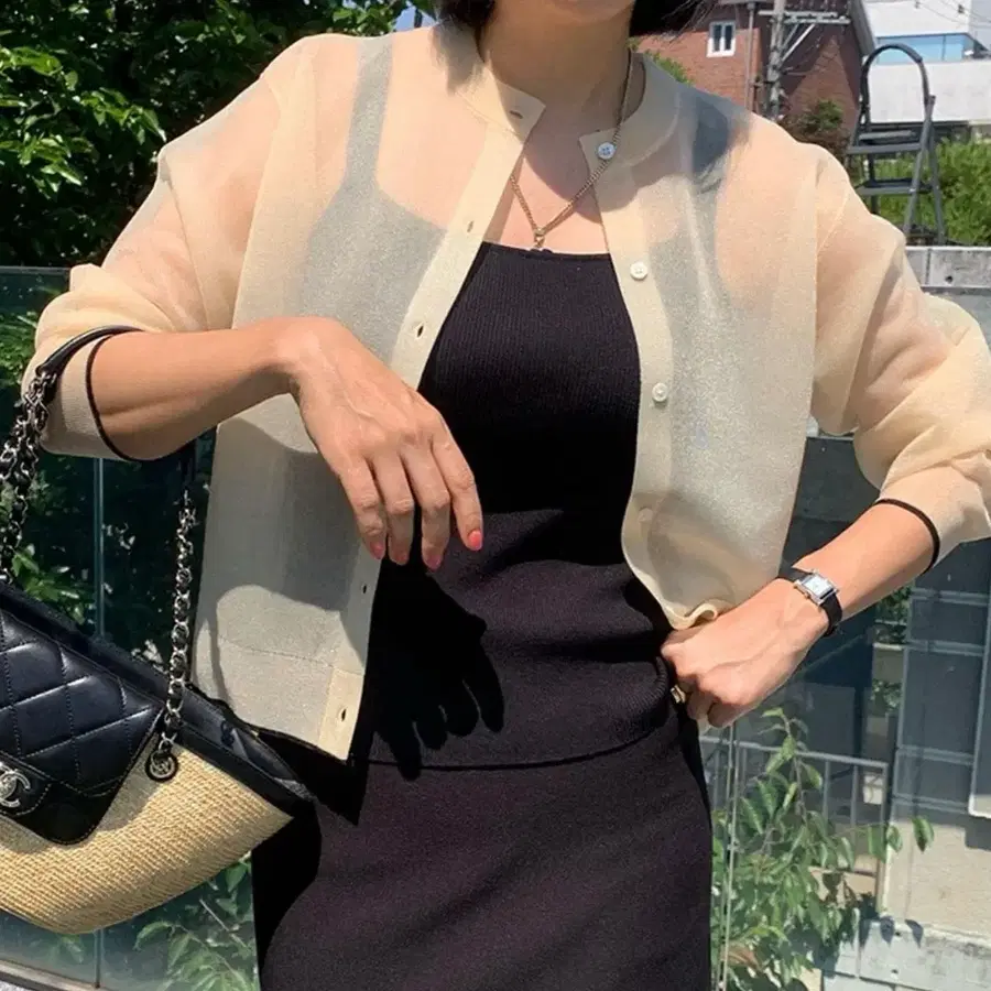 로우게이지 시스루 가디건 새제품