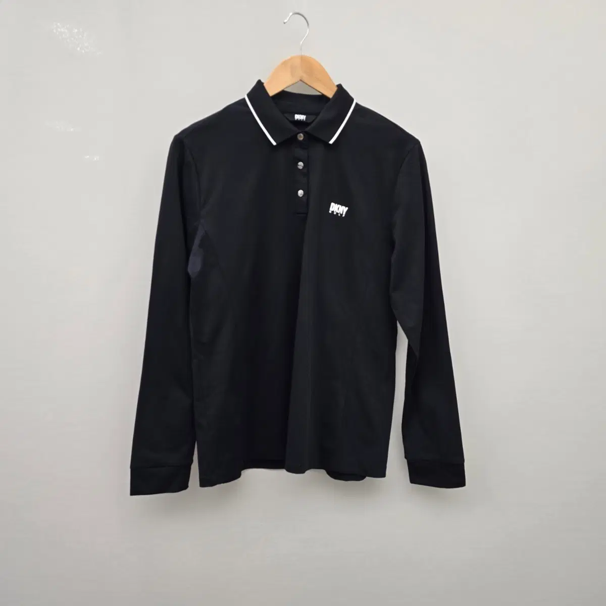 DKNY GOLF 여성 시그니처 깃 배색 긴팔 카라 티셔츠