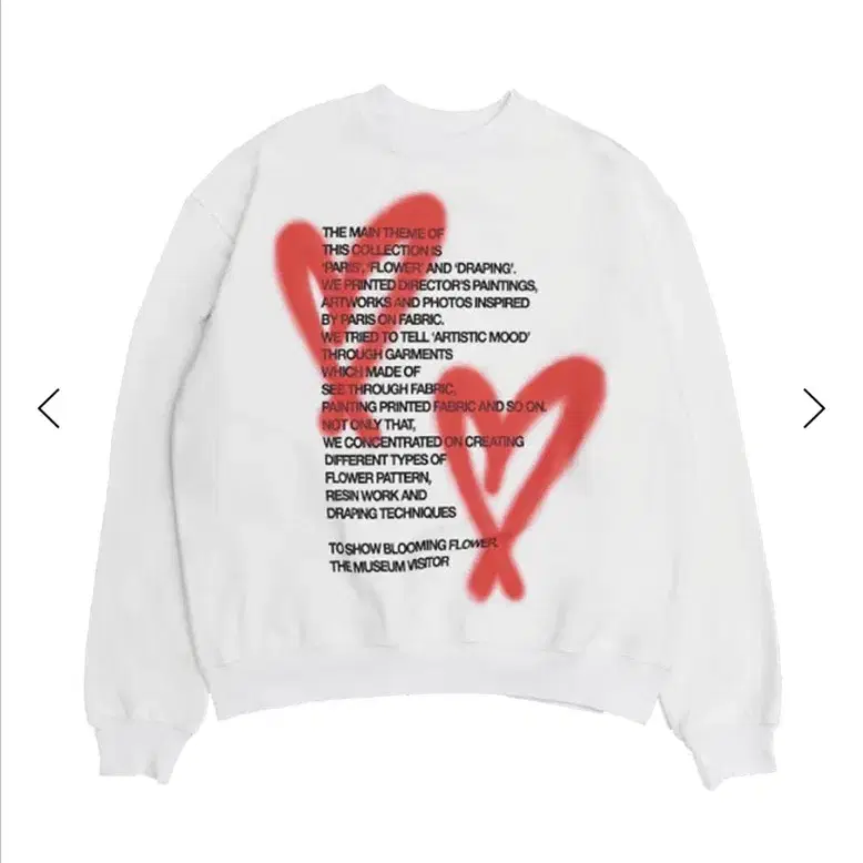 새상품)더뮤지엄비지터 HEART SPRAY PRINTED SWEATSHIRTS M