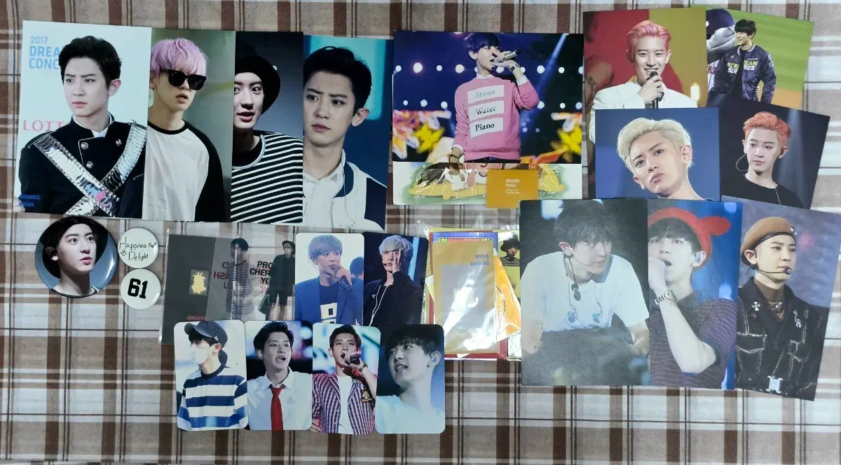 엑소 찬열 일괄 (엽서,포카,뱃지)