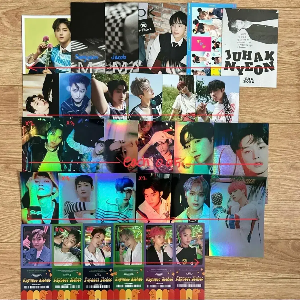 더보이즈 상연 제이콥 영훈 현재 주연 케빈 큐 선우 에릭 주학년 뉴 포토카드 포카 엽서 포스터 띠부씰 앨범 블룸 더스틸러 브킹던 매버릭 스릴라이드 위스퍼 팟칭 공식키트 미공포