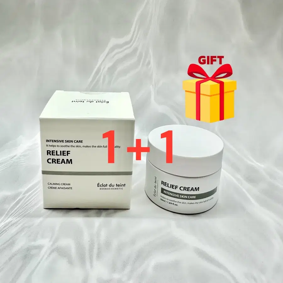 2개 우체국당일발송 에끌라뒤땅 릴리프 크림 50ml 에스테틱 피부 진정 카밍 수분 보습 크림