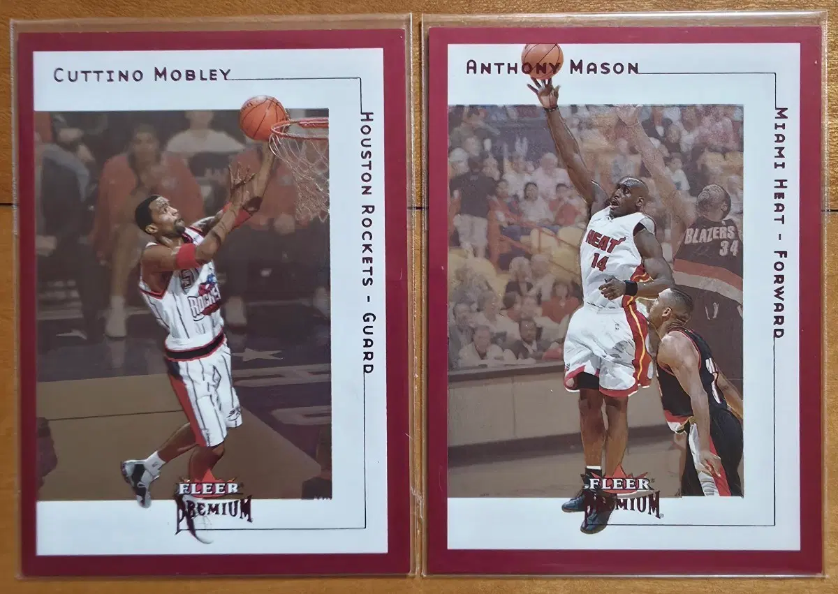 2001-02 Fleer Premium Star Rubies /100 앤서니 메이슨 + 커티노 모블리 2장