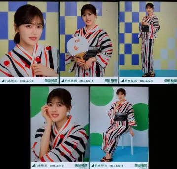 노기자카46 회장 한정판 랜덤 브로마이드 시바타 유나 2024.July-II 유카타 5종 컴프