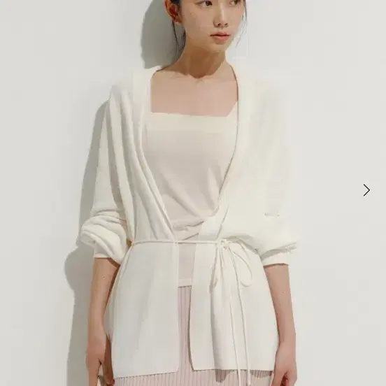 루아 린넨 숄 가디건 미디