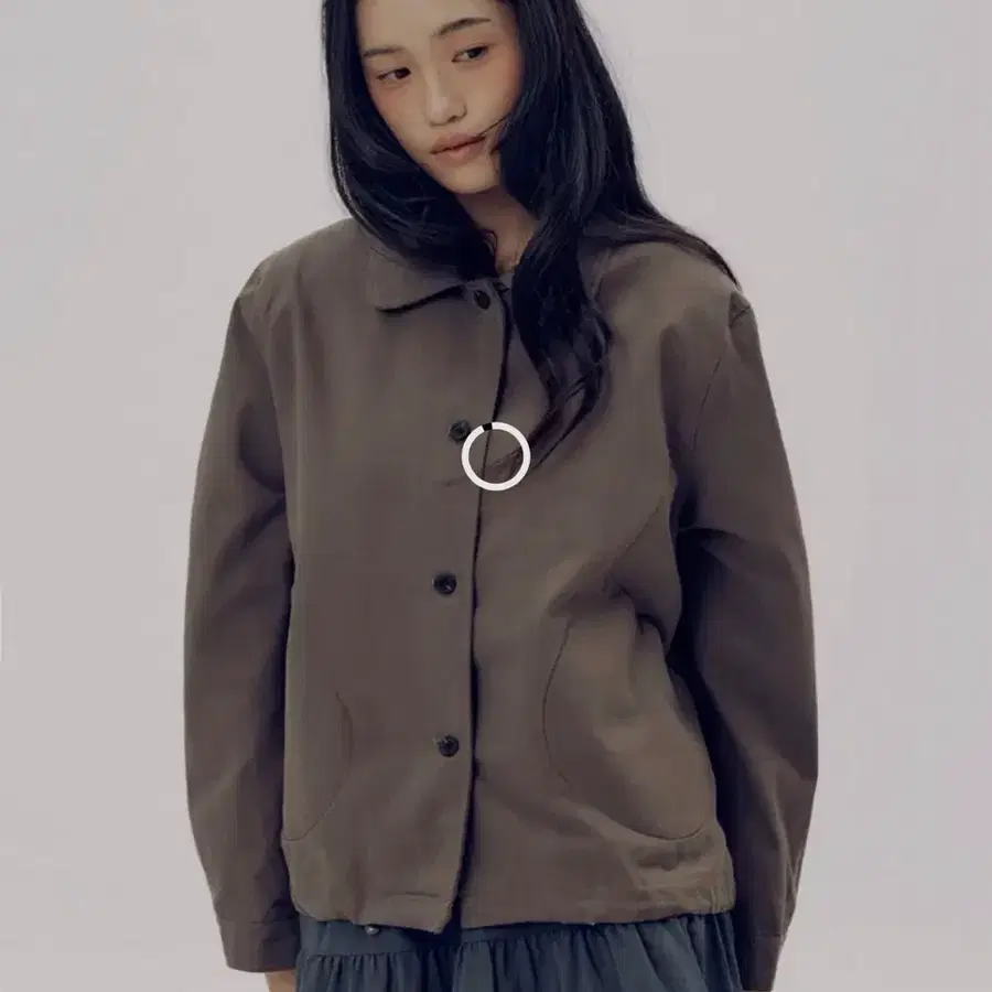 (새상품)썸플레이스 베이직 코튼 자켓 차콜