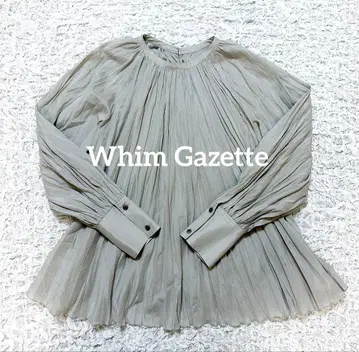 새상품급 [ Whim Gazette ] 코튼 실크 테시보리 플리츠 블라우스