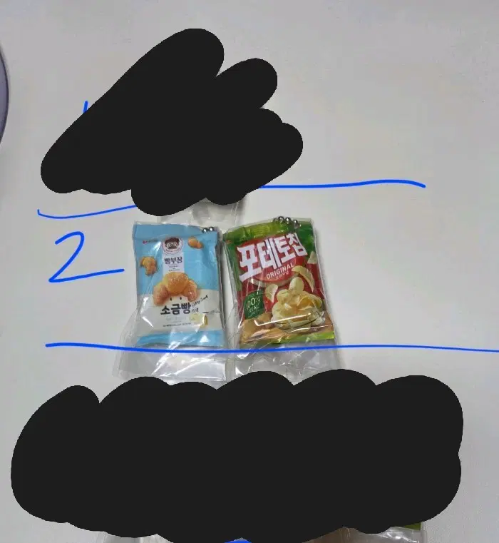 반다이 농심 일본 가챠 포테토칩 소금빵 음식