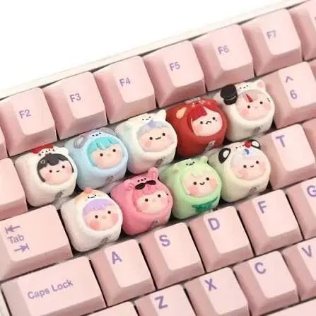 스텔라이브 아티산 키캡 2종+로고키캡 판매합니다(타비,부키)