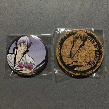 BLEACH 이치마루 긴 난자타운 캔뱃지 & 코르크 코스터 세트