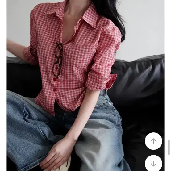 베이델리 삐삐 체크 슬림 셔츠
