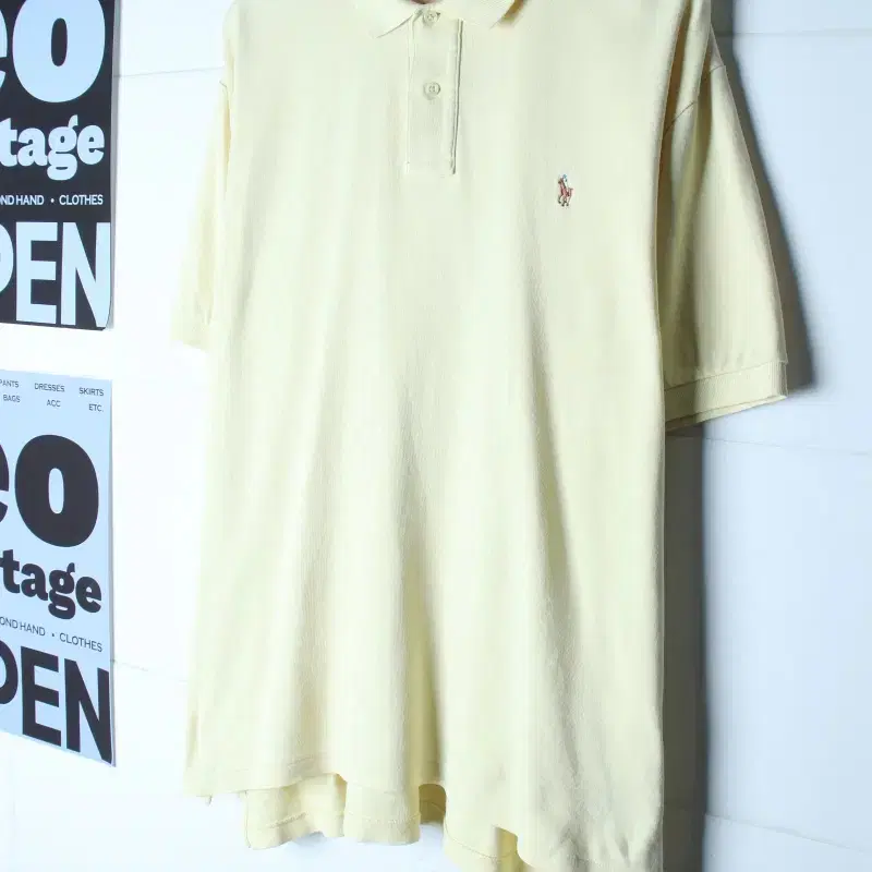 (L-2XL) 폴로 랄프로렌 반팔 카라 티셔츠 USA 노랑-H36968
