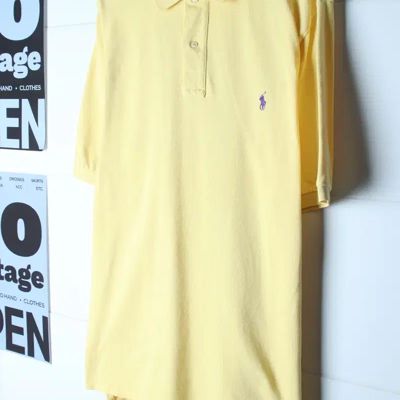 (L-2XL) 폴로 랄프로렌 반팔 카라 티셔츠 USA 노랑-H36969