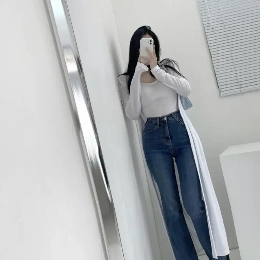 (새상품) 시스루 롱 가디건 나시 세트