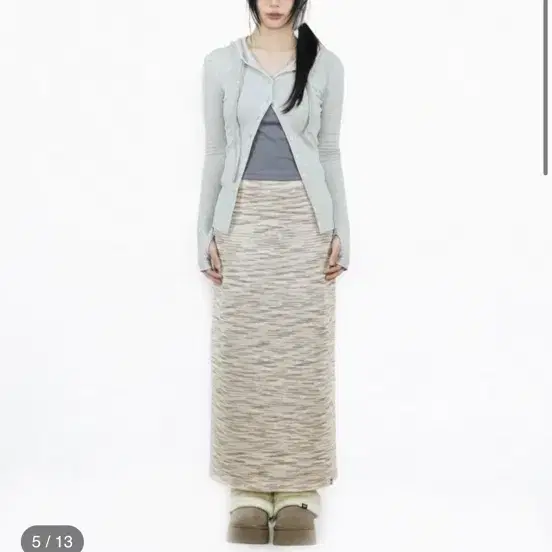 EARTHJIGU 어스지구 슬림 니트 롱 스커트 SLIM KNIT LONG SKIRT